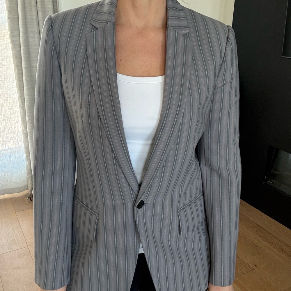 Club Monaco Gray Pinstripe Blazer